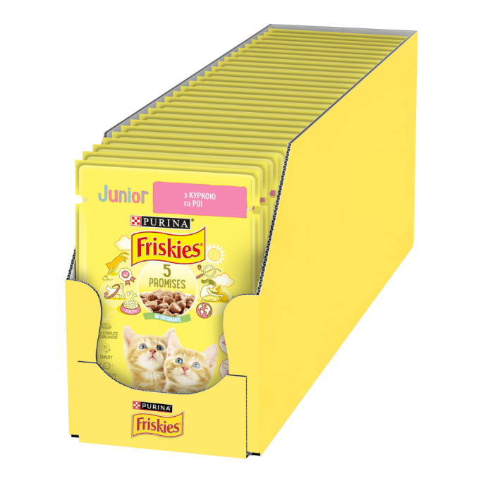 Friskies Junior Вологий корм з куркою для кошенят (в соусі) 85г 26шт