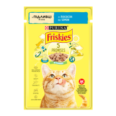 Friskies Вологий корм з лососем для дорослих котів (в соусі) 85г 26шт