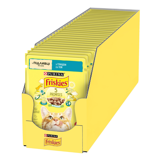 Friskies Вологий корм з тунцем для дорослих котів (в соусі) 85г 26шт