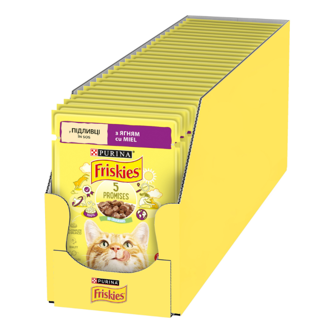 Friskies Вологий корм з ягням для дорослих котів (в соусі) 85г 26шт