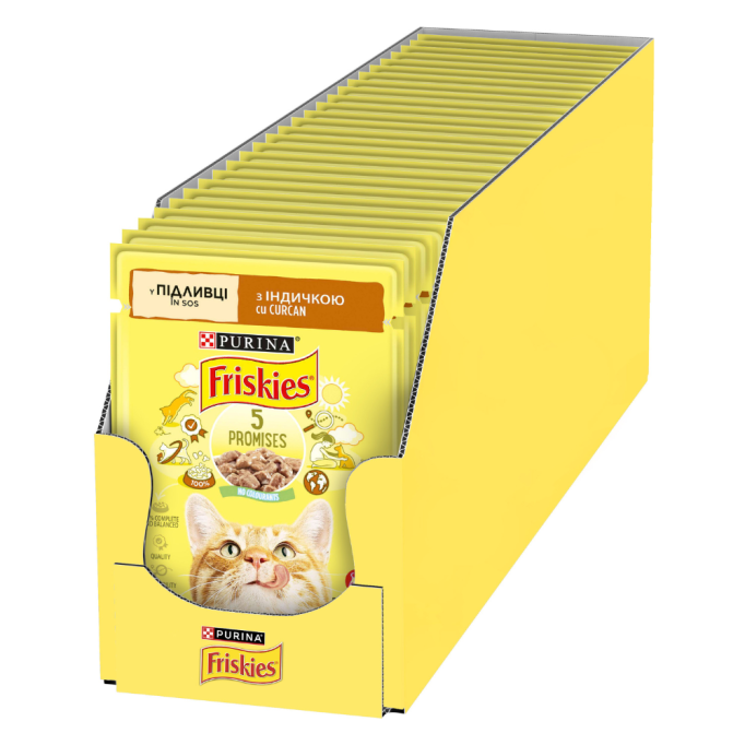 Friskies Вологий корм з індичкою для дорослих котів (в соусі) 85г 26шт