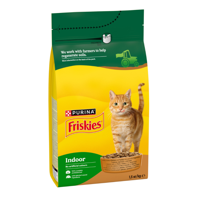 Friskies Indoor Сухий корм з куркою та садовою травою для котів, що живуть у приміщенні 1,5кг