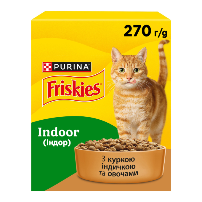 Friskies Indoor Сухий корм з куркою та садовою травою для котів, що живуть у приміщенні 270г