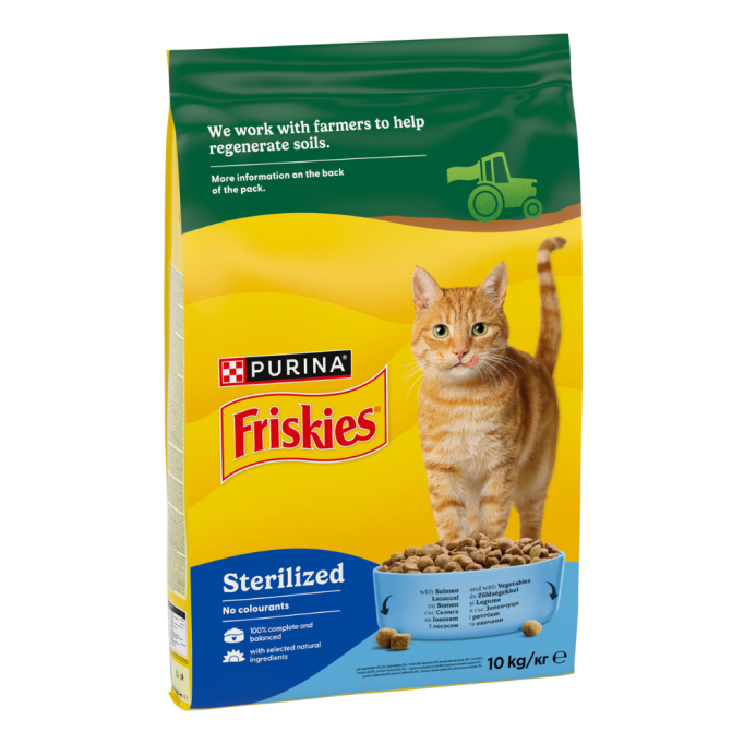 Friskies Sterilized Сухий корм з лососем і овочами для дорослих стерилізованих котів 10кг