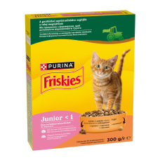 Friskies Junior Сухий корм для кошенят з куркою, молоком та овочами 300г