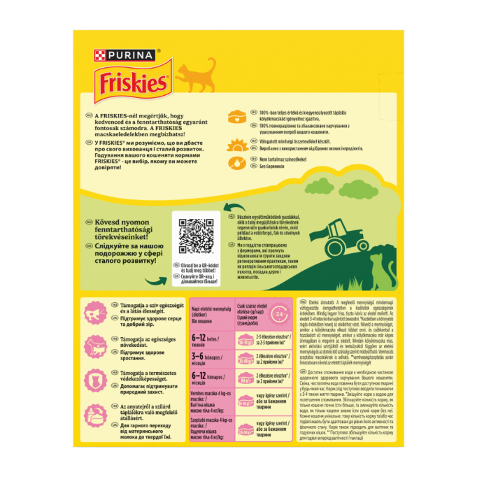 Friskies Junior Сухий корм для кошенят з куркою, молоком та овочами 300г