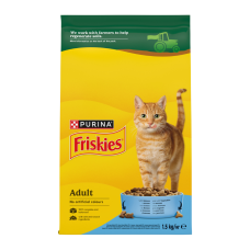 Friskies Сухий корм для дорослих котів з лососем та овочами 1,5кг
