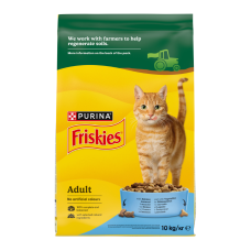 Friskies Сухий корм для дорослих котів з лососем та овочами 10кг