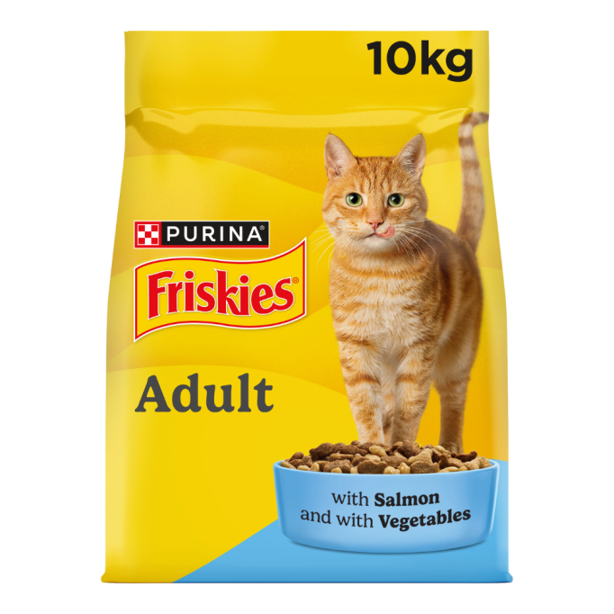 Friskies Сухий корм для дорослих котів з лососем та овочами 10кг