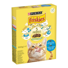 Friskies Сухий корм для дорослих котів з лососем та овочами 300г