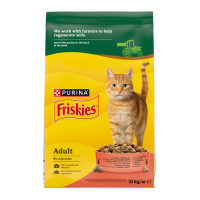 Friskies Сухий корм для дорослих котів з яловичиною, куркою, овочами 10кг