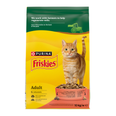 Friskies Сухий корм для дорослих котів з яловичиною, куркою, овочами 10кг