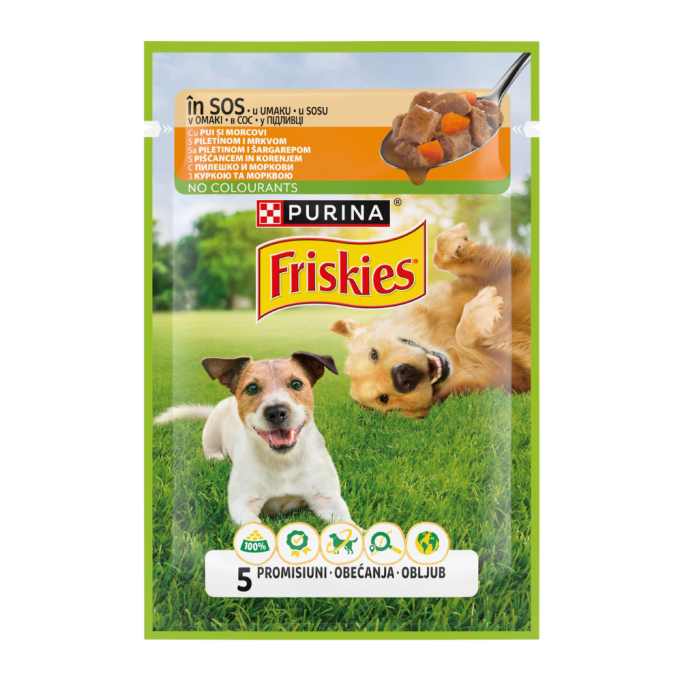 Friskies Adult Вологий корм з куркою та морквою для дорослих собак (в соусі) 85г 26шт