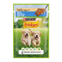 Friskies Junior Вологий корм з куркою та морквою для цуценят (в соусі) 85г 26шт