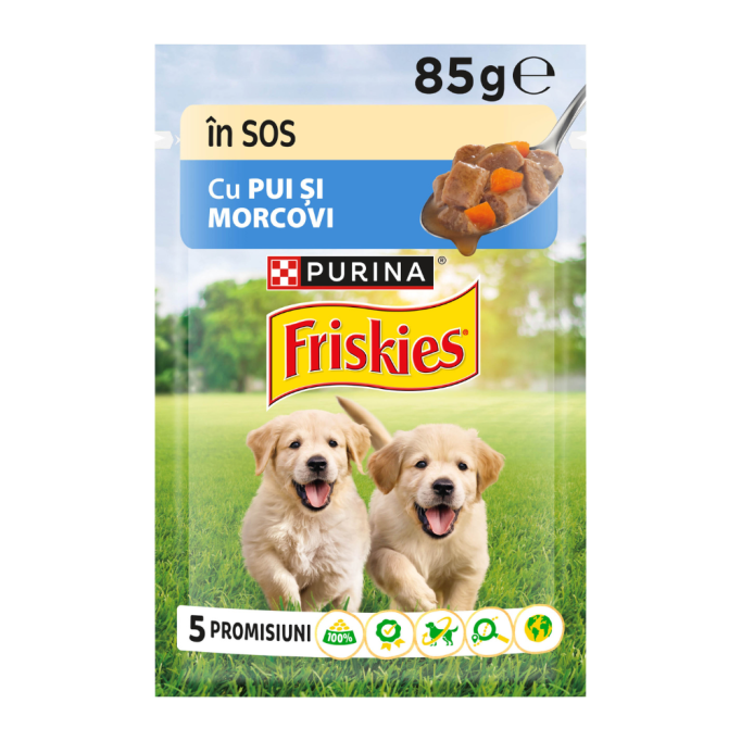 Friskies Junior Вологий корм з куркою та морквою для цуценят (в соусі) 85г 26шт