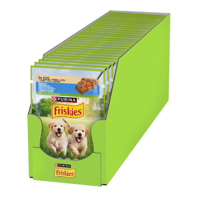 Friskies Junior Вологий корм з куркою та морквою для цуценят (в соусі) 85г 26шт