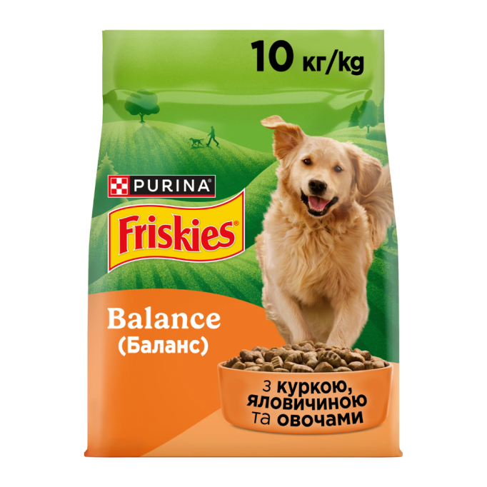 Friskies Balance Сухий корм з куркою та овочами для дорослих собак 10кг