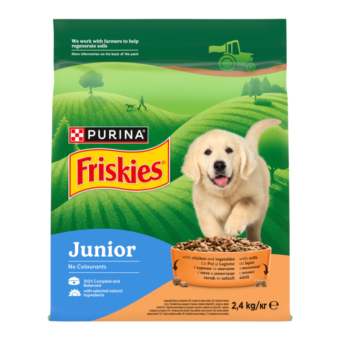 Friskies Junior Сухий корм з куркою овочами та молоком для цуценят 2,4кг