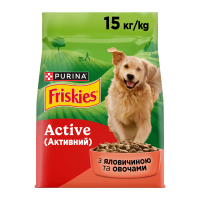 Friskies Active Сухий корм з яловичиною для дорослих активних собак 15кг