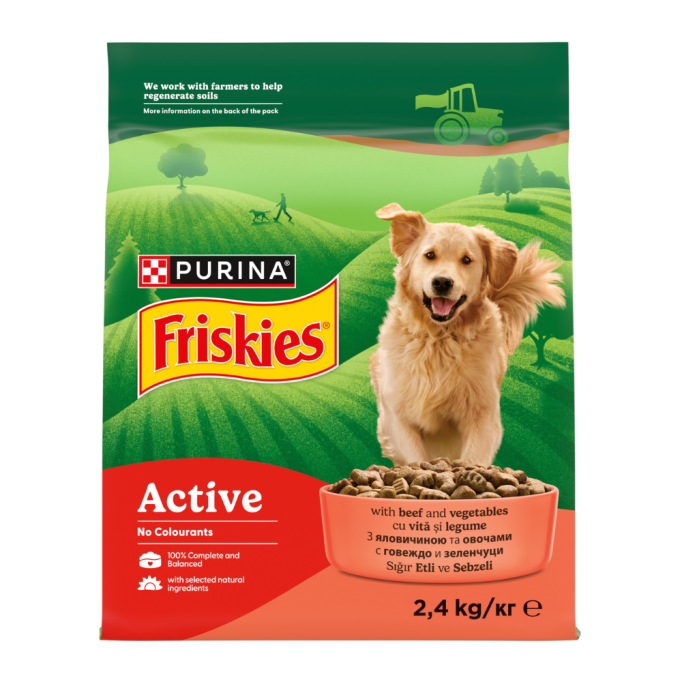 Friskies Active Сухий корм з яловичиною для дорослих активних собак 2,4кг