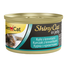 GimCat Shiny Cat Вологий корм з куркою та креветками для дорослих котів (в желе) 70г 24шт