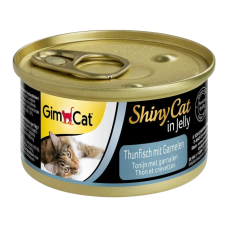GimCat Shiny Cat Вологий корм з тунцем та креветками для дорослих котів (в желе) 70г 24шт