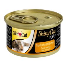 GimCat Shiny Cat Вологий корм з тунцем та куркою для дорослих котів (в желе) 70г 24шт