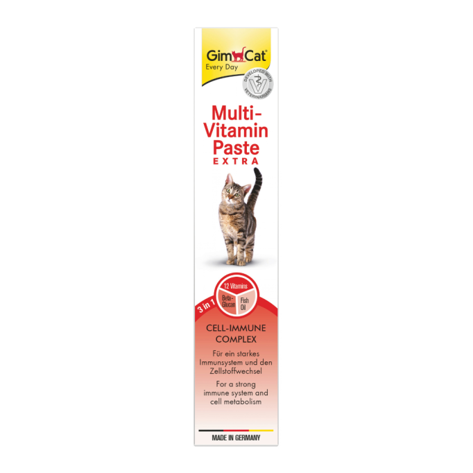 GimCat Multi-Vitamin Paste EXTRA Мультивітамінна паста для дорослих котів для покращення імунітета 100г