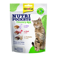 GimCat Nutri Pockets Кантрі мікс Вітамінізовані ласощі з качкою яловичиною та індичкою для дорослих котів 150г