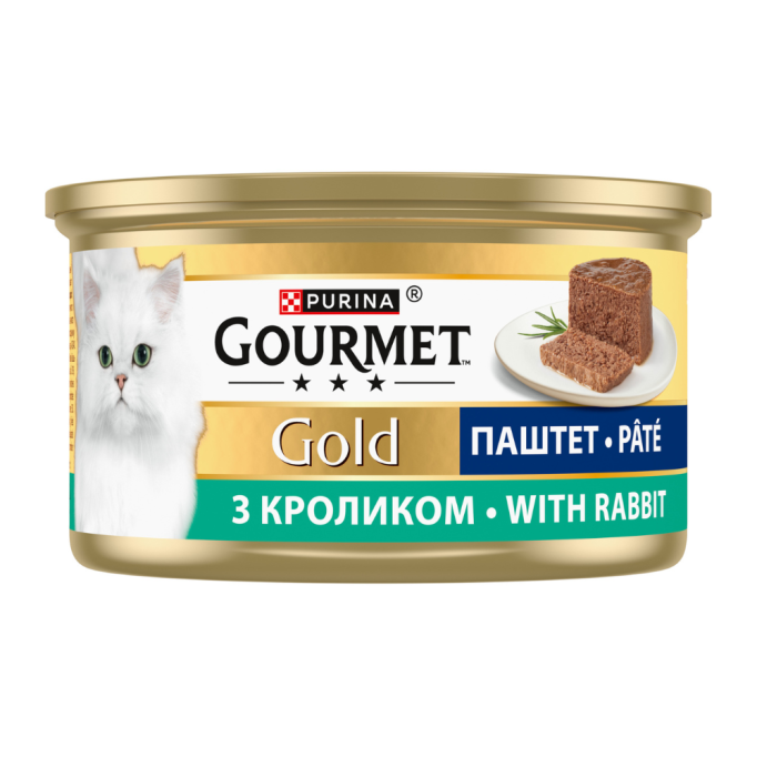 Gourmet Gold Вологий корм для дорослих котів з кроликом (паштет) 85г 24шт