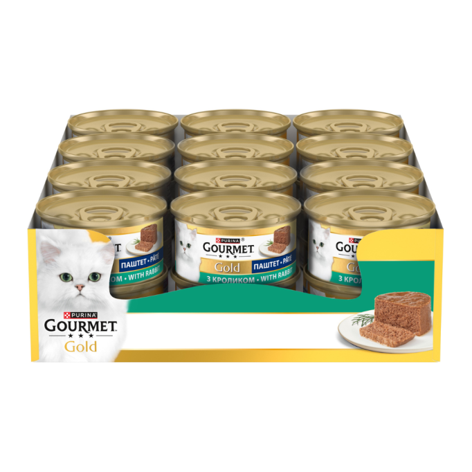 Gourmet Gold Вологий корм для дорослих котів з кроликом (паштет) 85г 24шт