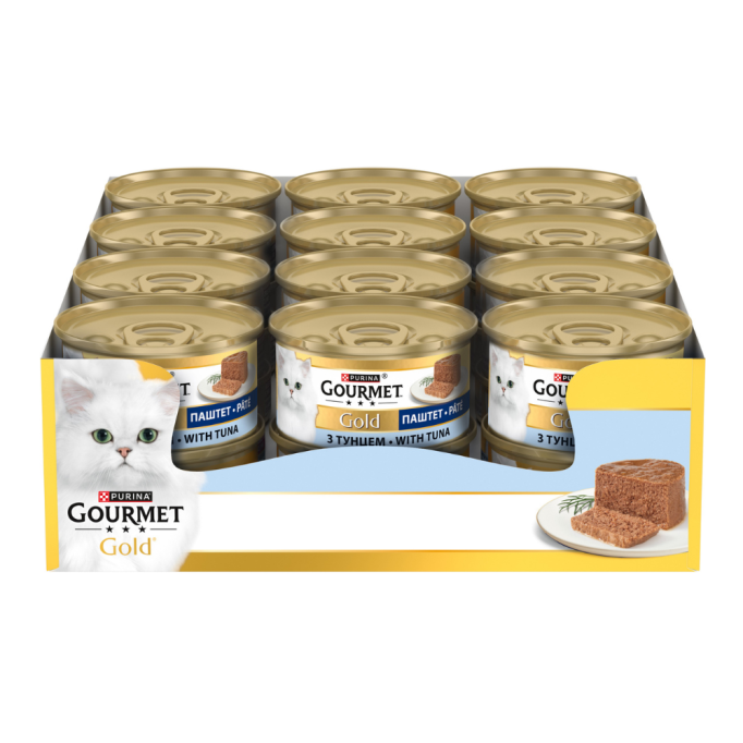 Gourmet Gold Вологий корм для дорослих котів з тунцем (паштет) 85г 24шт