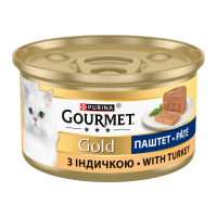 Gourmet Gold Вологий корм для дорослих котів з індичкою (паштет) 85г 24шт