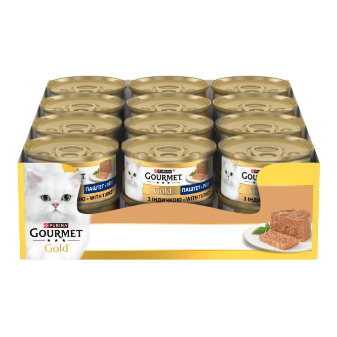 Gourmet Gold Вологий корм для дорослих котів з індичкою (паштет) 85г 24шт