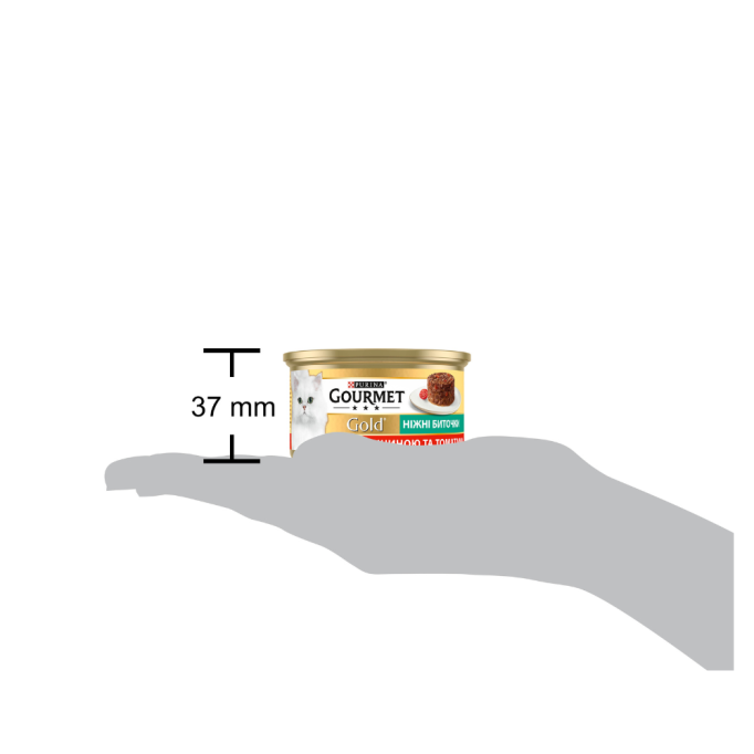 Gourmet Gold Ніжні биточки Вологий корм для дорослих котів з яловичиною та томатами (в желе) 85г 12шт