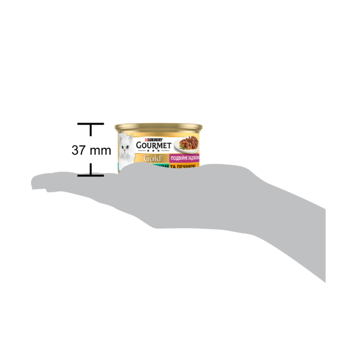 Gourmet Gold Подвійне задоволення Вологий корм для дорослих котів з кроликом та печінкою (в соусі) 85г 24шт
