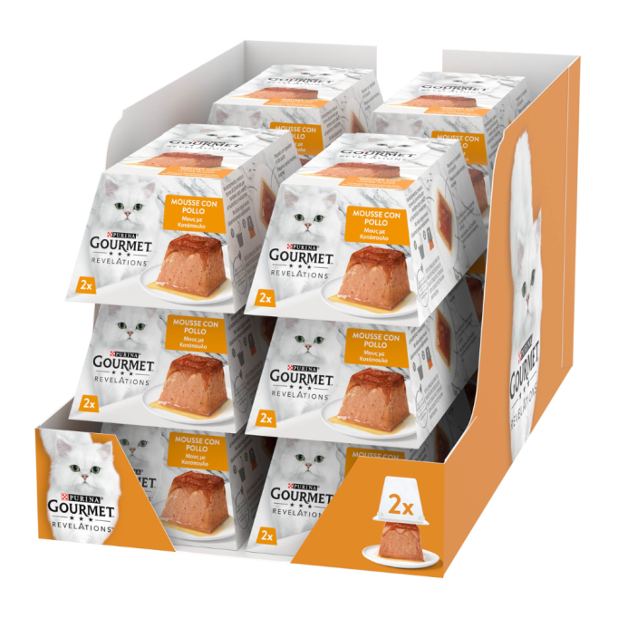 Gourmet Revelations Вологий корм для дорослих котів з куркою у підливі (мус) 57г 2шт