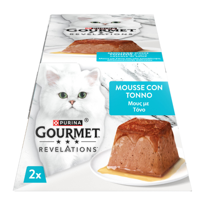 Gourmet Revelations Вологий корм для дорослих котів з тунцем у підливі (мус) 57г 2шт