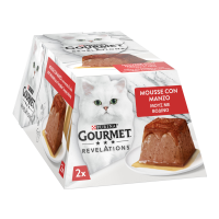 Gourmet Revelations Вологий корм для дорослих котів з яловичиною у підливі (мус) 57г 2шт