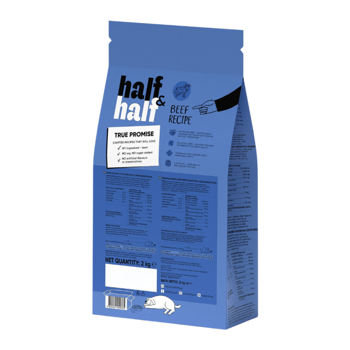 Half & Half Adult Large Beef Сухий корм з яловичиною для дорослих собак великих порід 2кг