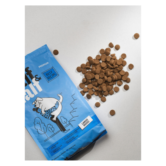 Half & Half Adult Large Beef Сухий корм з яловичиною для дорослих собак великих порід 12кг