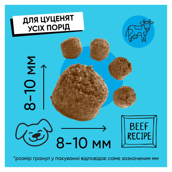Half & Half Puppy Beef Сухий корм з яловичиною для цуценят всіх порід 12кг
