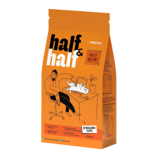 Half & Half Steriliazed Beef Сухий корм з яловичиною для дорослих стерилізованих котів 2кг