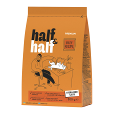 Half & Half Steriliazed Beef Сухий корм з яловичиною для дорослих стерилізованих котів 300г