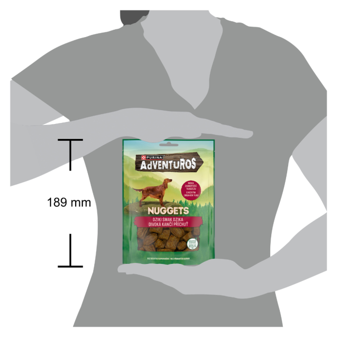Adventuros Nuggets Ласощі для дорослих собак, шматочки, зі смаком дикого кабана 90г