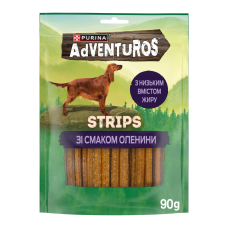 Adventuros Stripes Ласощі для дорослих собак, смужки, зі смаком оленини 90г