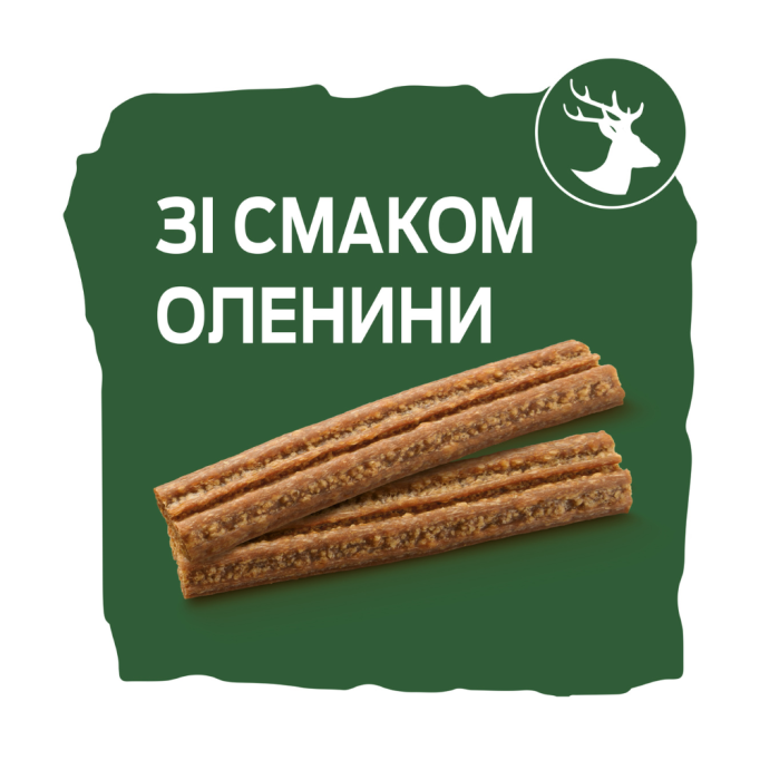Adventuros Stripes Ласощі для дорослих собак, смужки, зі смаком оленини 90г