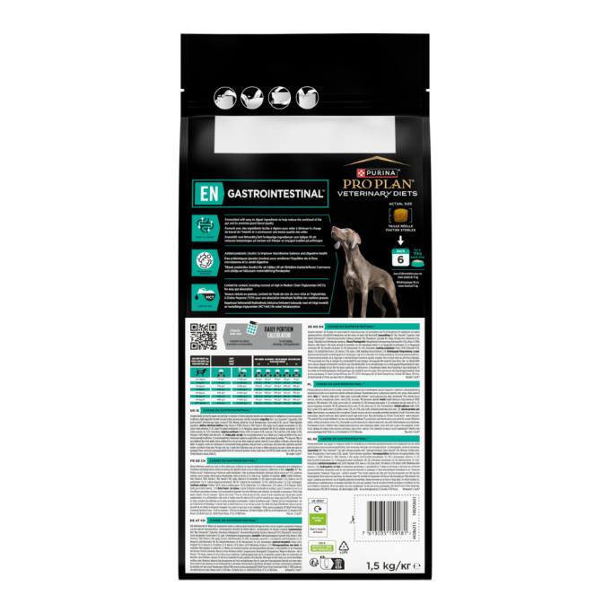 Purina Pro Plan Veterinary Diets EN Gastrointestinal Сухий дієтичний корм для дорослих собак та цуценят для усунення розладів травлення 1,5кг