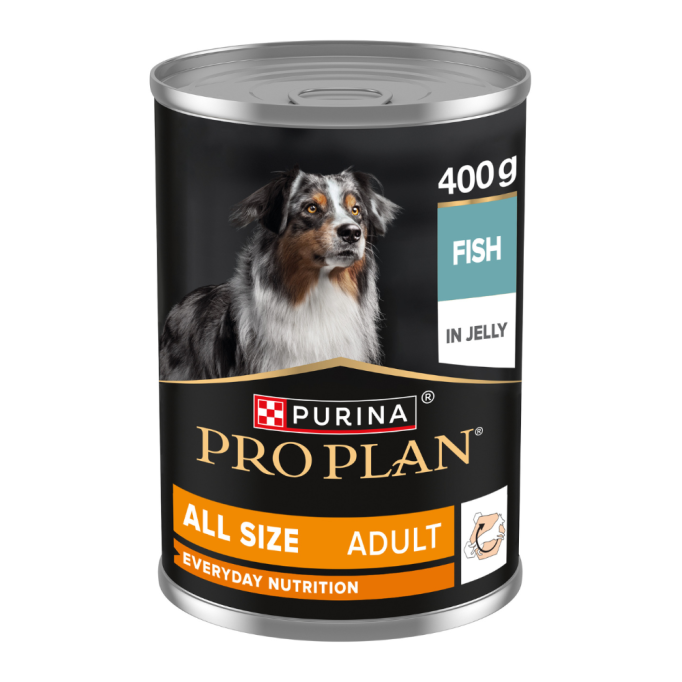 Purina Pro Plan Adult Вологий корм для дорослих собак, шматочки в желе з рибою 400г