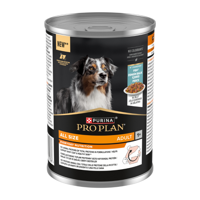 Purina Pro Plan Adult Вологий корм для дорослих собак, шматочки в желе з рибою 400г